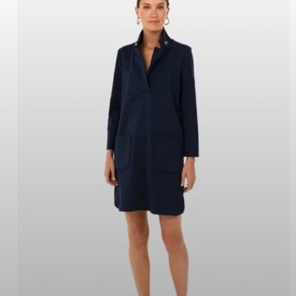 Patty Kim Simone Black 3/4 Long Sleeve Shift Mini Dress FR23 112 XS US 2 NEW - Picture 1 of 4